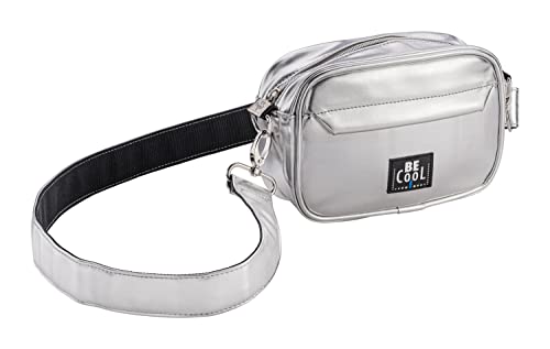 Kleine Tasche Crossbody-Bag Kühltasche für Kosmetik, Medizin, Reisen, Ausflüge in Silber, 20 x 6 x 14cmH, 1,7 L Volumen