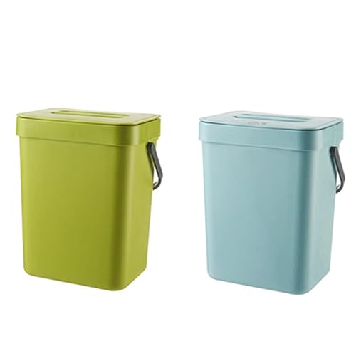 2 Stück Biomülleimer Küche Kompostbehälter 5L Mülleimer für Küche, Arbeitsplattenbehälter mit Deckel für Müllkomposter Küche Innen-Mülleimer für Küche