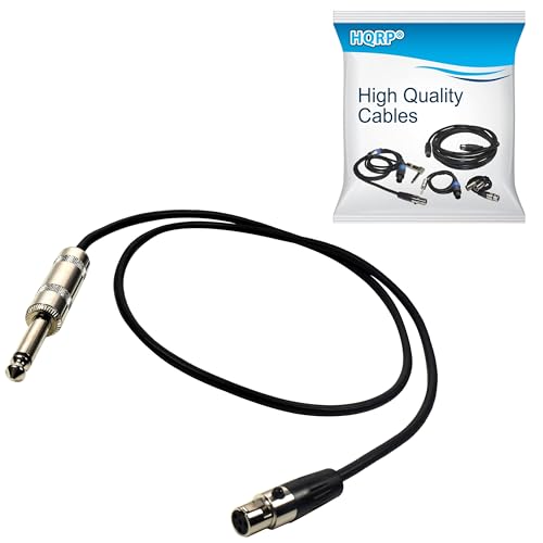 HQRP Audiokabel Instrumentenkabel Stecker Mini 4-Pin TA4F auf 6,35 mm Stecker kompatibel mit Shure BLX/FP/SLX/ULX-S/UHF-R plus HQRP Untersetzer