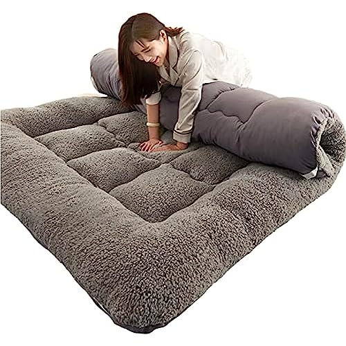 Dremdo Japanische Faltmatratze Doppelfuton Bodenmatte, Weiche Tatami Steppmatte Schlafmatte Camping, Schlafmatratze Für Boden Roll Up Bett Matte Faltbar Minimalistische Matratze Futon Camping Matratze,Grau,120x200cm