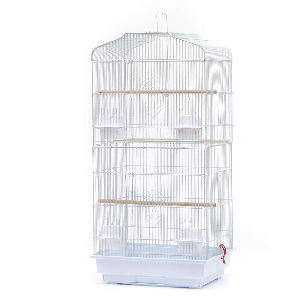 Professioneller Vogelkäfig für Vögel, tragbar, mit 3 Holzpfosten und 4 Kunststoff-Bechern