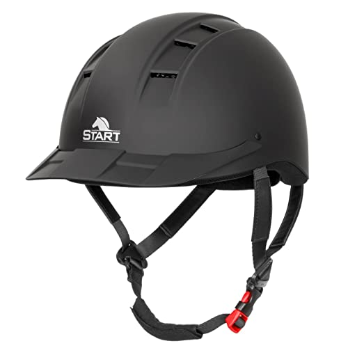 Helm, Reitmütze Start Dynamisch verstellbar | Kopfprotektor (Schwarz, M (54-56))