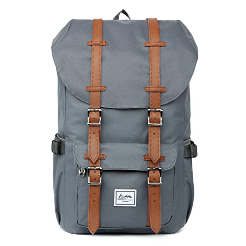 KAUKKO Rucksack Damen Herren Studenten 17 Zoll Backpack für 15" Notebook Lässiger Daypacks Schüler Bag für Wandern 47 cm, 22.4 L