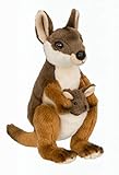 WWF 15212023 WWF00053 Plüsch Känguru Mutter mit Baby, realistisch gestaltetes Plüschtier, ca. 19 cm groß und wunderbar weich
