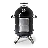 Barbecook Räucherofen Smoker für kalt und heiß räuchern mit Temperatur-Sonde und regulierbarer Luft-Zufuhr, Stahl, schwarz, 88 cm hoch