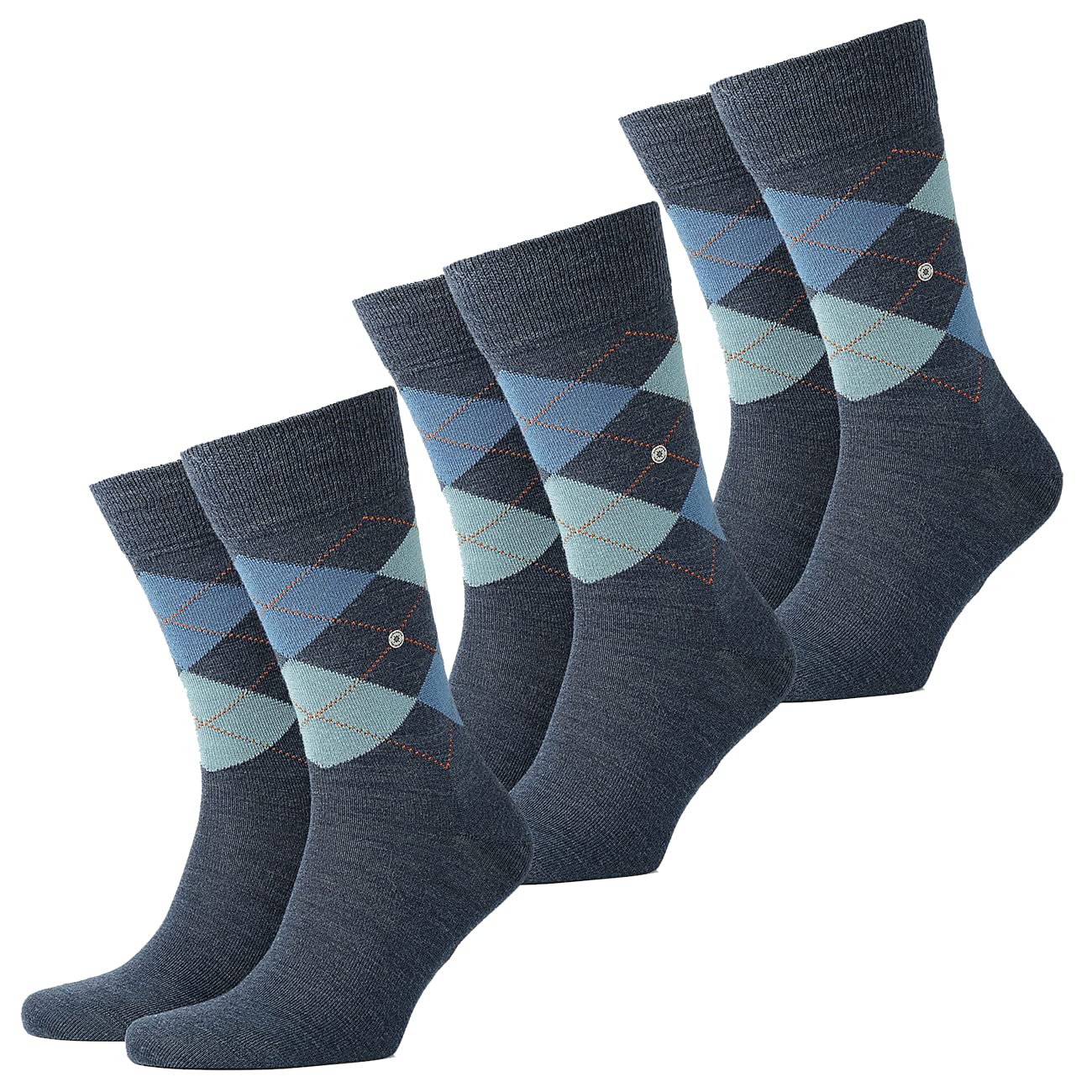 Burlington Herren Socken Edinburgh 3er Pack, Größe:40-46;Farbe:Dark Blue (6697)