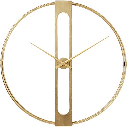 Kare Design Wanduhr Clip Gold Ø107cm, große Uhr in Gold, Designuhr, große XXL Dekouhr, moderne Wanduhren, (H/B/T) 107x107x15cm