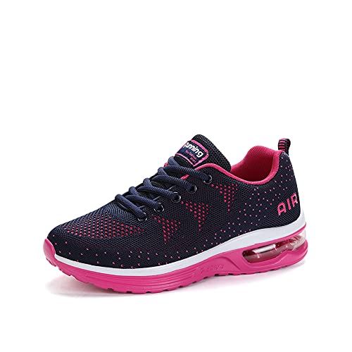 smarten Sportschuhe,Herren Damen Laufschuhe mit Luftpolster Turnschuhe Profilsohle Sneakers Air Leichte Schuhe Pink 41