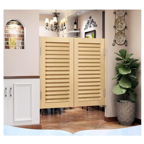 GiMLy Wooden Swing Door, Saloon Swing Door, Cafe Wooden Swing Doors, Saloon Swing Door with Hinges - Automatic Closing Cowboy Divider Doors for Kitchen Salons,Wood,W110xH80cm