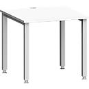 Schreibtisch MODENA FLEX, Quadrat, 4-Fuß Quadratrohr, B 800 x T 800 x H 720-820 mm, weiß/weißaluminium 2