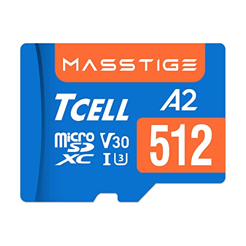 TCELL Masstige microSDXC A2 U3 V30 USH-I Read 170MB/s Schreibgeschwindigkeit 125MB/s Full HD & 4K UHD Video Speicherkarte SD Karte für Kamera / Handy / Galaxy / Drohne / Dash Cam / Gopro / Tablet / PC mit Adapter