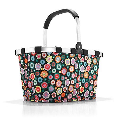 reisenthel carrybag Happy Flowers - Stabiler Einkaufskorb mit viel Stauraum und praktischer Innentasche – Elegantes und wasserabweisendes Design