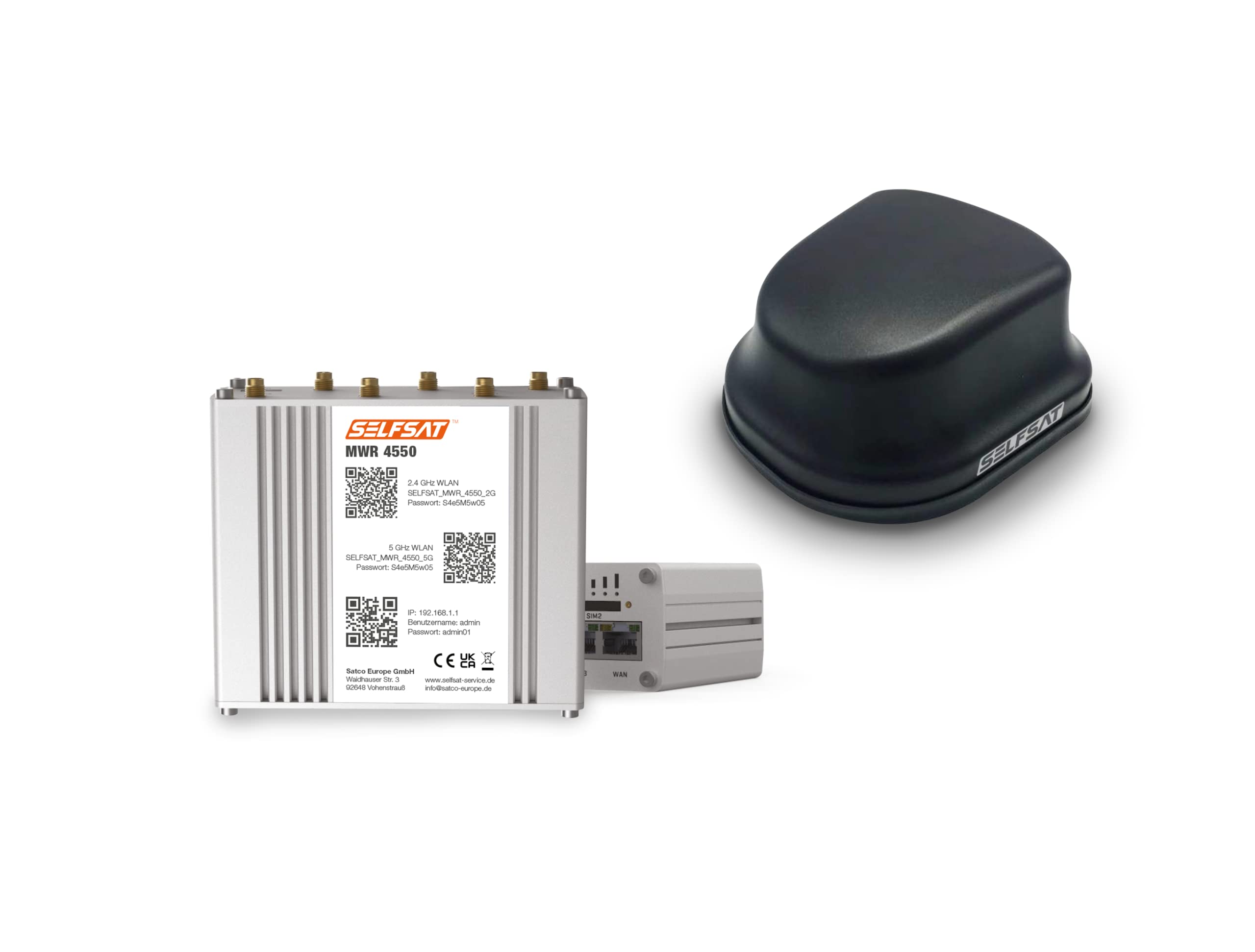 SELFSAT MWR 4550 (4G / LTE & WLAN Internet Router bis 300 Mbps inkl. 4G / 5G Ready Dachantenne)