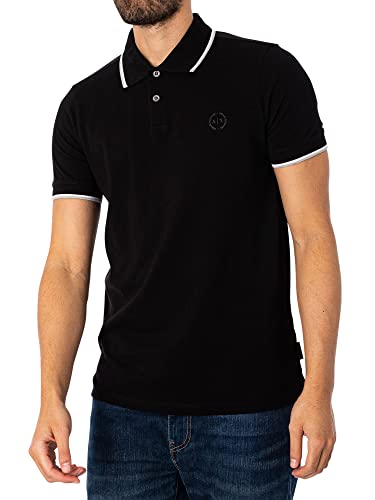 Armani Exchange Herren Double Stripe Poloshirt, Schwarz (Black 1200), X-Large (Herstellergröße:XL)