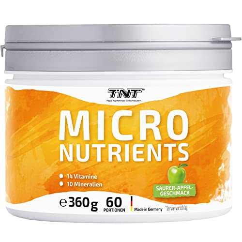 Multivitamin Pulver hochdosiert mit 24 Vitaminen & Mineralien - Superfood Vitamin-Komplex / 360g (Sour Apple)