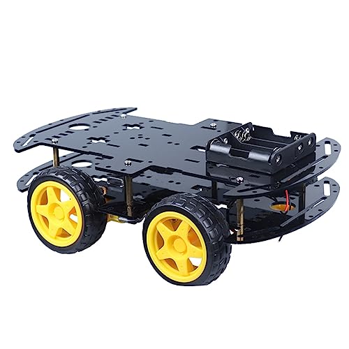 Puooifrty Intelligente Roboter Montage Auto Kit DIY Kit Allradantrieb Doppel Boden Build Acryl Basis Auto Lernen Programmierkit Auto Ersatzteile Zubehör