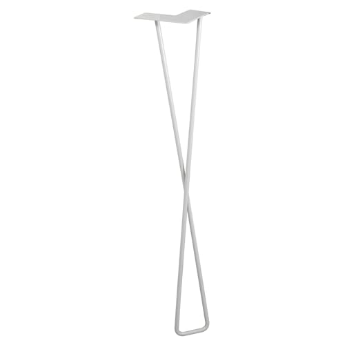 Wagner Möbelbein/Tischbein/Möbelfuß - Hairpin Leg Twist- Retro Style - Stahl, hellgrau, 12 x 12 x 71 cm, Bein gekreuzt, integrierte Anschraubplatte - 12837601