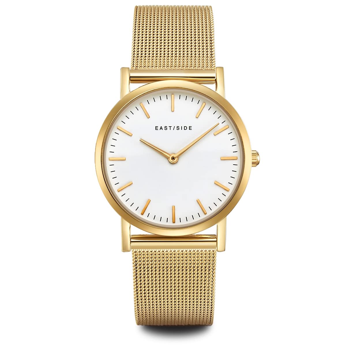 Eastside Damen Uhr analog Japanisches Quarzwerk mit Edelstahl Armband gelbgold 3 ATM10080011