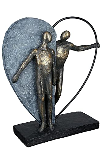 Casablanca by Gilde Dekofigur Skulptur Heartbeat, bronze/grau, (1 St.), Dekoobjekt, Höhe 31 cm, Herz Form, Wohnzimmer