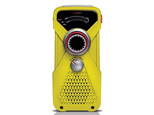 Soulra FRX1 AM/FM/KW Radio (Analogtuner, LED-Taschenlampe, Ladekurbel, USB-Ladeausgang) gelb