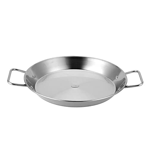 UGCER Spanische Paella-Pfanne aus Edelstahl, antihaftbeschichtete Meeresfrüchte-Bratpfanne, Wok-Käsekocher, Kochpfanne, Küchenkochgeschirr (28CM)