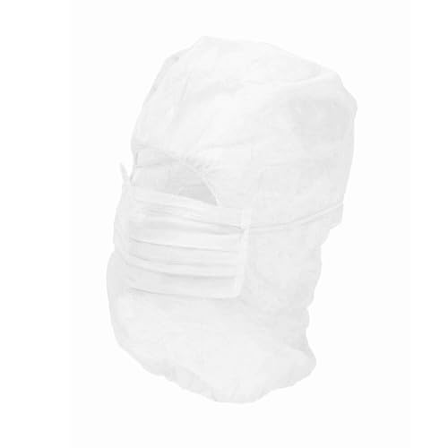 TronicXL 1000x Astrohaube Haarnetz mit Mundschutz Vlieshaube Einmalhaube OP Cap Haarschutz Astrohauben Kopfhauben (Weiß)