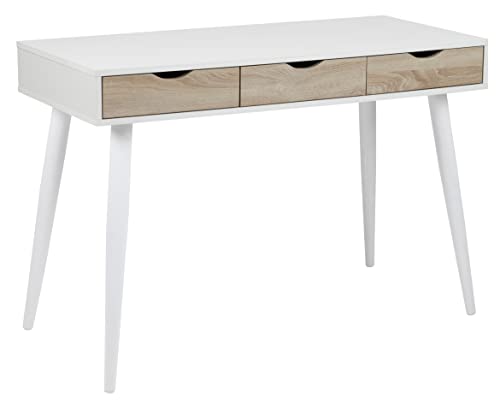 AC Design Furniture Schreibtisch Irene, B: 110 x T:50 x H: 77,1 cm, MDF, Weiss