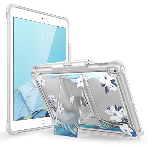 i-Blason Schutzhülle für iPad 9e/8e/7. Generation 10,2 Zoll (2021/2020/2019) [Halo-Serie] Transparenter Schutz mit integriertem Ständer, TPU-Innenstoßstange (G)