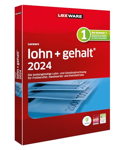 Lexware lohn+gehalt 2024 | Basis | Minibox (365 Tage) | Einfache Lohn- und Gehaltsabrechnungs-Software