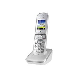 Panasonic KX-TGH710G - Schnurlostelefon mit Rufnummernanzeige/Anklopffunktion - DECTGAP - dreiweg Anruffunktion - Silver Pearl