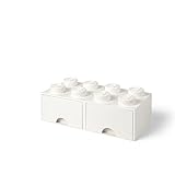 LEGO 4006 Brick 8 Knöpfe, 2 Schubladen, stapelbar Aufbewahrungsbox, 9,4 l, weiß, Plastik, Legion/White, 50 x 25 x 18 cm