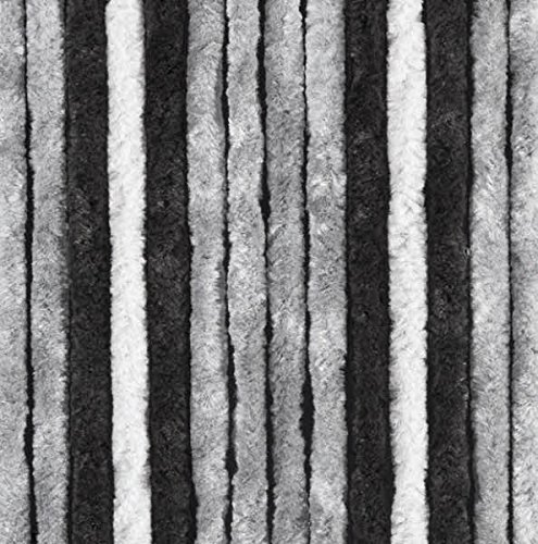 Chenille-Flauschvorhang 56 x 175 cm grau/anthrazit/schwarz