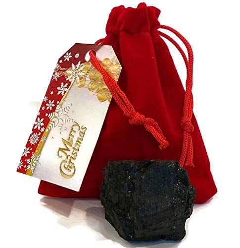 None Ultimate Naughty List Clump of Coal Christmas Surprise! Wunderschöner roter Plüsch-Schmuckbeutel aus rotem Samt, gefüllt mit echter authentischer Kohle und Designer-Geschenkanhänger