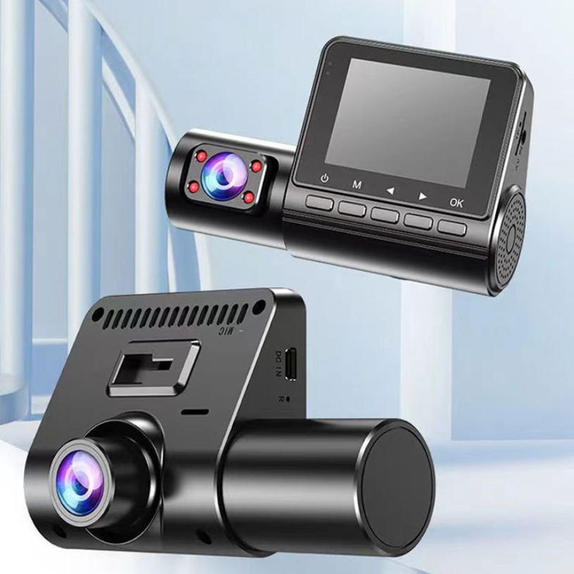 C50B 1080P 3-Kanal Dashcam Auto DVR Infrarot Nachtsicht 360° drehbares Objektiv HD IPS Bildschirm Rückfahrkamera