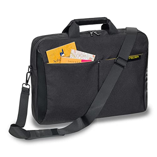 PEDEA "Lifestyle" Notebooktasche für 15,6 Zoll (39,6cm) mit Zubehörfach/Schultergurt mit schnurloser Maus, gelb