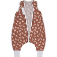emma & noah Premium Baby Schlafsack mit Füßen Sommer, Bequem & Atmungsaktiv, 100% Bio-Baumwolle, OEKO-TEX Zertifiziert, Flauschig, Bewegungsfreiheit, 0.5 TOG (Floral Mocca, 110 cm)