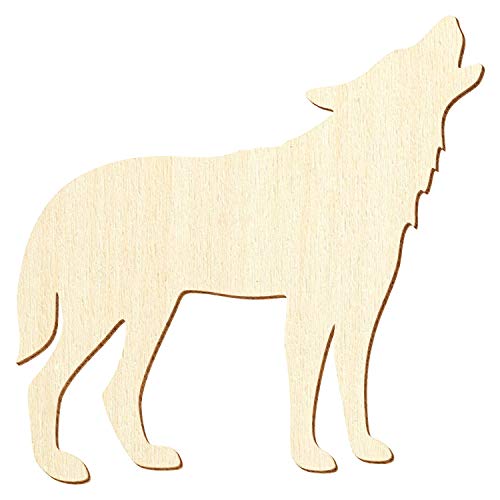 Heulender Holz Wolf - Deko Zuschnitte 3-50cm, Größe:15cm, Pack mit:10 Stück