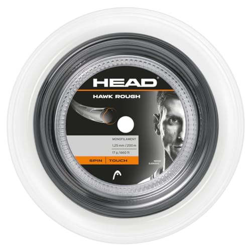 HEAD Unisex - Erwachsene Hawk Rough Rolle 200 Tennis-Saite, Anthracite, 16