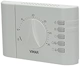 Vimar 02900.1 Elektronischer Thermostat für die ON/OFF-Raumtemperaturregelung (Heizung und Klimaanlage), Wechselrelaisausgang 5(2) A 240V, Stromversorgung über Akkus AA LR6 1,5 V (nicht mitgeliefert)