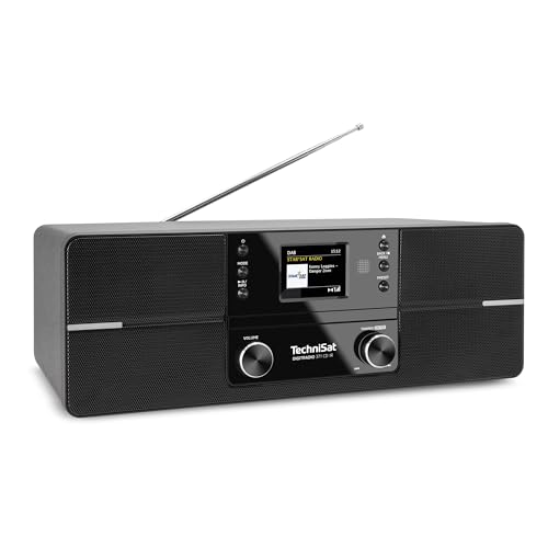 TechniSat DIGITRADIO 371 CD IR - Stereo Internetradio (DAB+, UKW, CD-Player, WLAN, Bluetooth, Farbdisplay, USB, AUX, Kopfhöreranschluss, Wecker, 10 Watt, Fernbedienung) schwarz