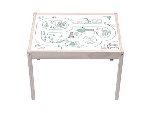 STIKKIPIX Lätt Tisch Aufkleber | KA22 | Landkarte | passend für den Tisch LÄTT von IKEA (Tisch Nicht inklusive)