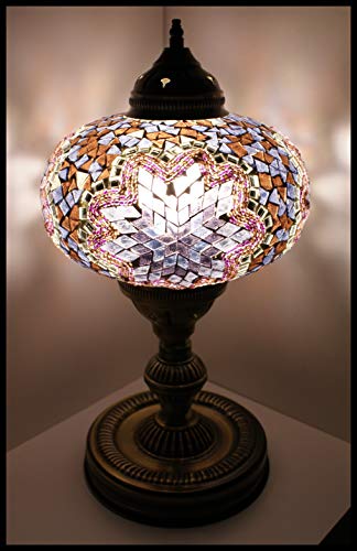 Mosaiklampe Mosaik - Tischlampe XL Stehlampe orientalische lampe Lila Samarkand-Lights