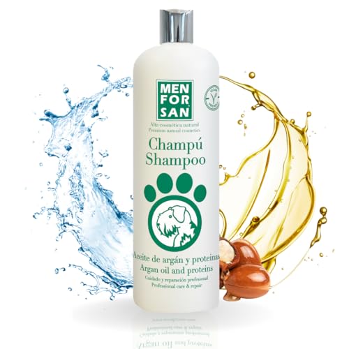 MENFORSAN Hundeshampoo mit Seidenproteinen und Arganöl 1L, revitalisiert das Fell des Haustieres