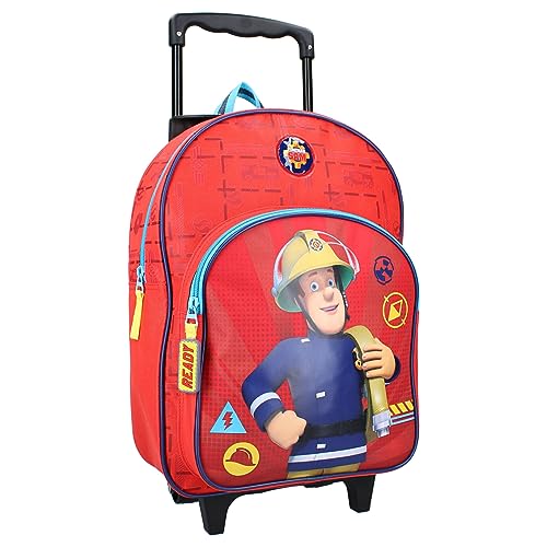 Vadobag Trolley Rucksack mit Vortasche | Feuerwehrmann Sam | 39 x 28 x 11 cm