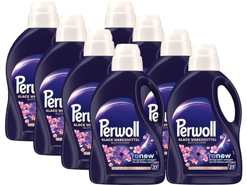 PERWOLL Blütenmeer Waschmittel 8x 27 WL (216 Waschladungen), Feinwaschmittel reinigt sanft und erneuert dunkle Farben und Fasern, mit Dreifach-Renew-Technologie und verführerischem Duft
