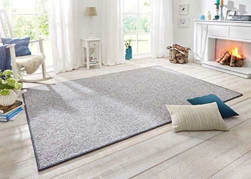 BT Carpet Wolly Teppich – Wohnzimmerteppich Flachgewebe Kurzflor Woll-Optik Wolle Skandi-Look Esszimmer, Wohnzimmer, Kinderzimmer, Schlafzimmer – Creme, 160x240cm