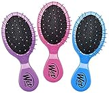 Nassbürste Multi-Pack Squirt Detangler Haarbürste mit weichen IntelliFlex Borsten, perfekte Haarbürste für Männer, Frauen und Kinder, Mini-Reise-Entwirrer – 3 Stück (Rosa, Lila, Blau)