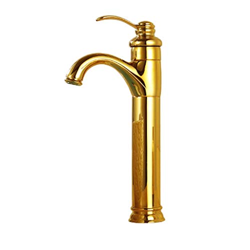 Luxus-Badezimmer-Wasserhahn mit Gold-Finish, Löcher für Badewanne, Waschbecken, Wasserfall, Waschbecken-Mischbatterie