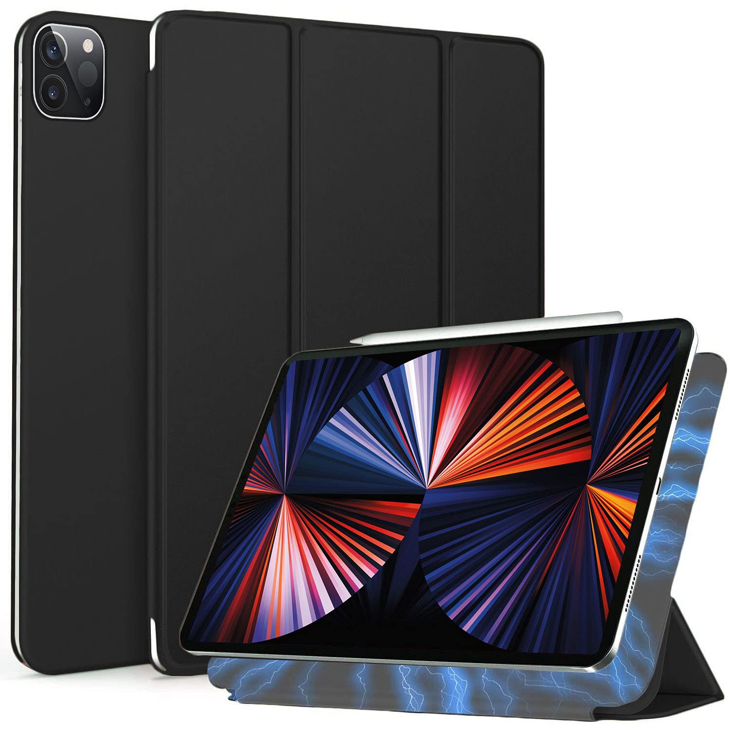Arktis iPad Pro Hülle, magnetisches Smart Case kompatibel mit iPad Pro 12,9" (2021) [Sleep & Wake-Up-Funktion] Schutzhülle Smart Cover Case schwarz