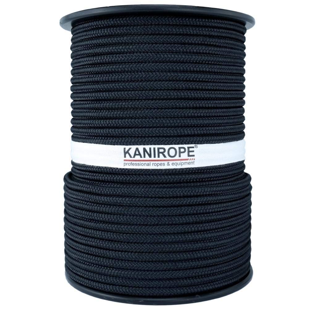 Kanirope® Polyesterseil Seil Polyester POLYBRAID 6mm 100m Schwarz 16-fach geflochten